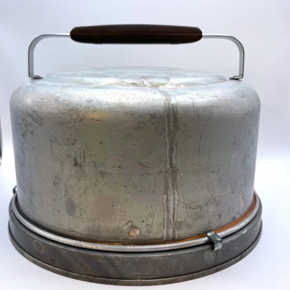 Vtg‎ Mirro Aluminum Locking Cake Carrier Saver Lid Dome #2002M Mid Century 1950s